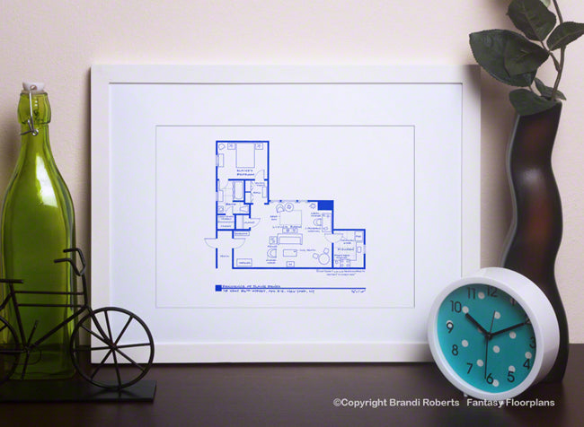 Seinfeld Apartment Floor Plans and Monk's Cafe (Set of 5)
