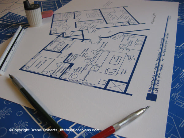 Seinfeld Apartment Floor Plan (with Kramer)