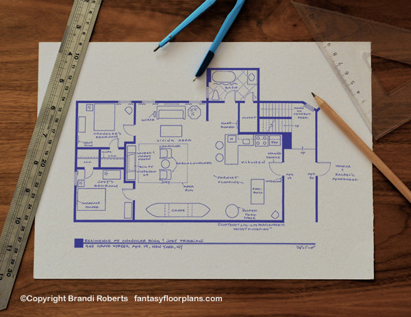 Friends Joey and Chandler apartment floor plan