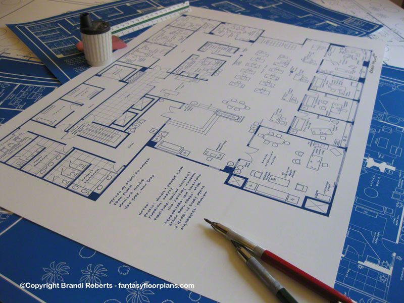 Mad Men Office Floor Plans (Set of 3)