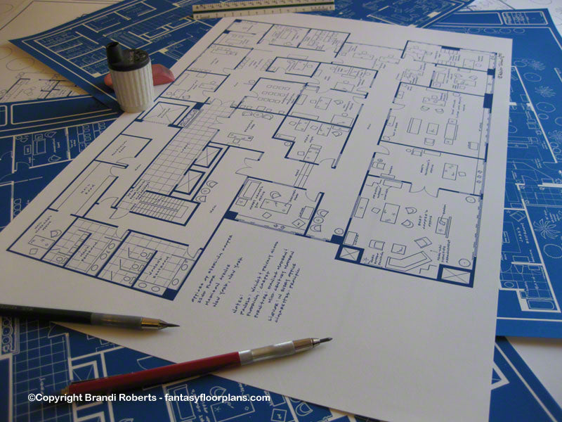 Mad Men Office Floor Plans (Set of 3)